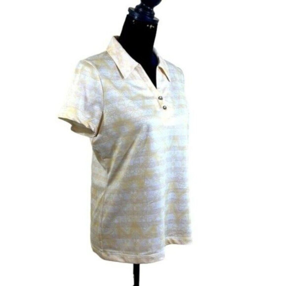 Chico's Zenergy Golf Polo Size 1 (8) Medium Striped - Picture 5 of 15